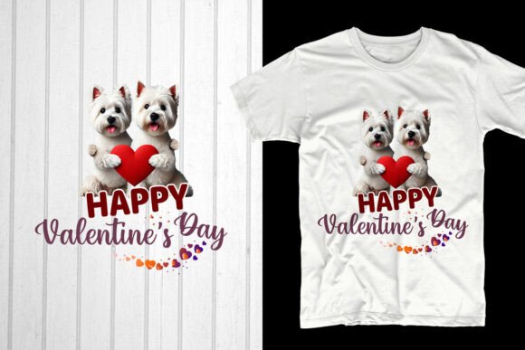Happy Valentine’s Day: A Unique POD Design Featuring a Westie Dog Couple for Your Business