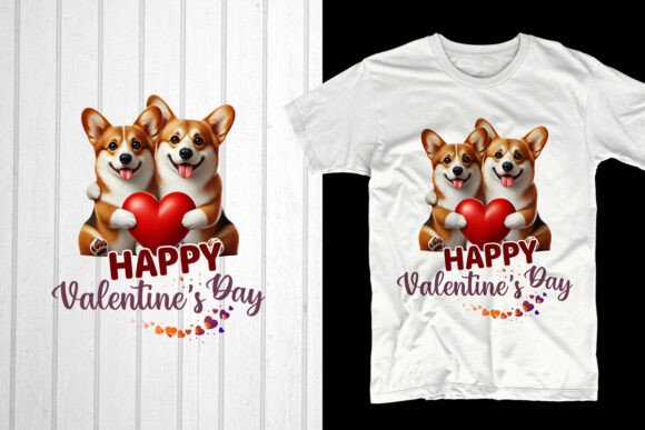 Happy Valentine’s Day Corgi Dog Couple Design
