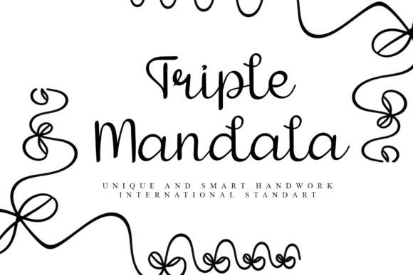 Triple Mandala: A Font That Transforms Design with Handwritten Elegance